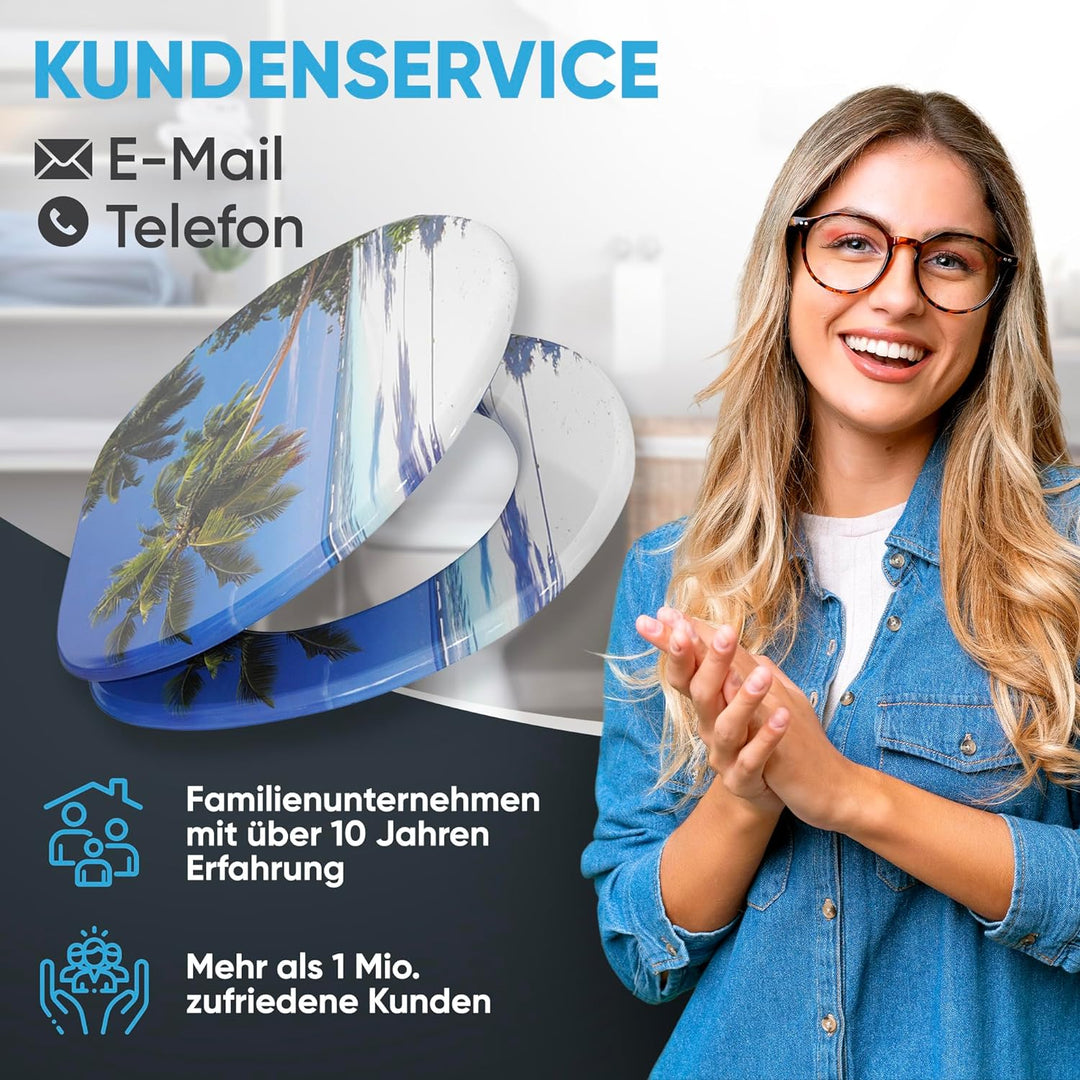 Sanilo WC-Sitz mit Absenkautomatik I Hochwertiger Toilettensitz aus Holz I Toilettendeckel in versch