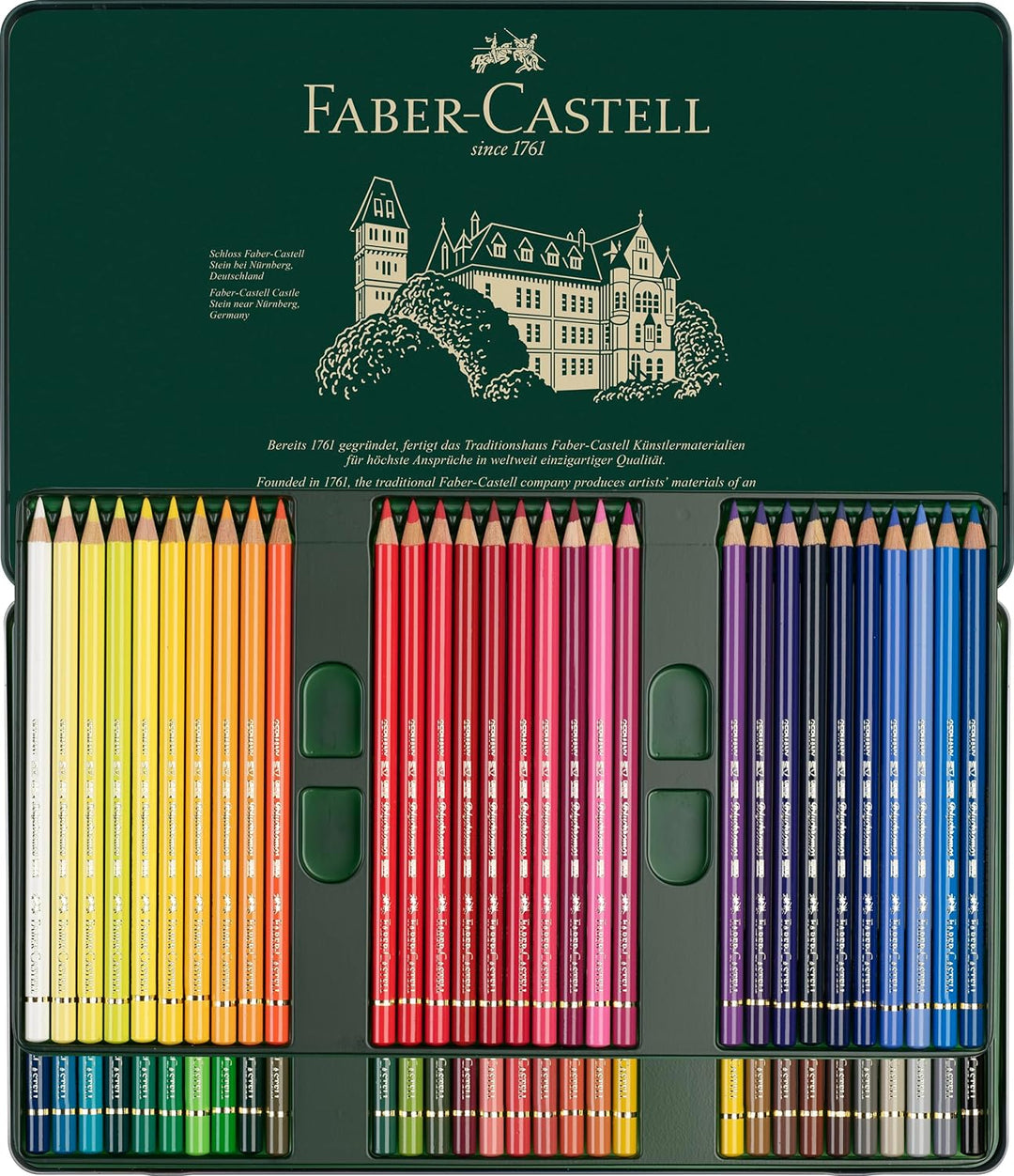 Faber-Castell 110060 - Farbstifte Polychromos, 60er Metalletui Metalletui 60-teilig, Metalletui 60-t