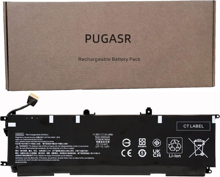 PUGASR AD03XL Laptop Akku Kompatibel mit HP Envy 13-AD000 13-AD002NG 13-AD101TX 13-AD104TX 13-AD108T