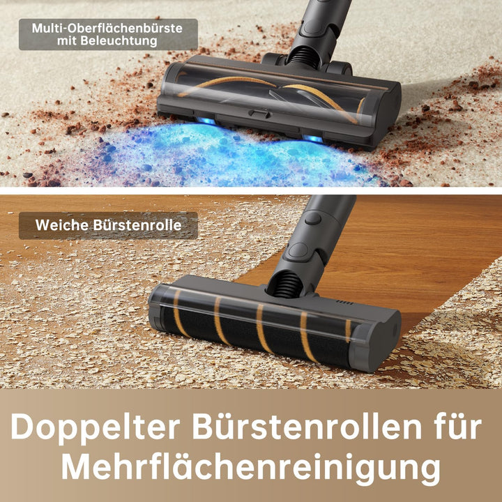 dreame R20 Kabelloser Staubsauger, 190AW Starke Saugkraft, 90min Lange Laufzeit, Schmutzerkennung, L