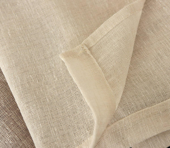 WOLTU Gardinen transparent mit Kräuselband 2er Set Vorhänge Leinenoptik Halbtransparent Voile Leinen