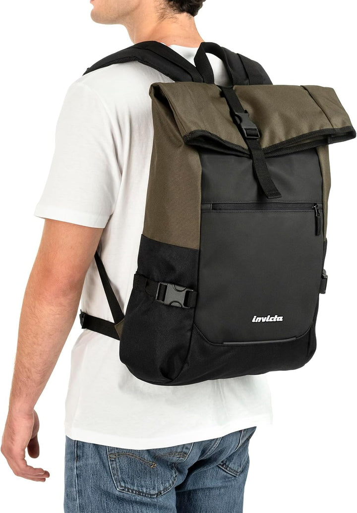 INVICTA ACT FOLD Rucksack aus nachhaltigem Stoff, Praktisch & Unisex Leicht, kompakt, mit Laptopfach