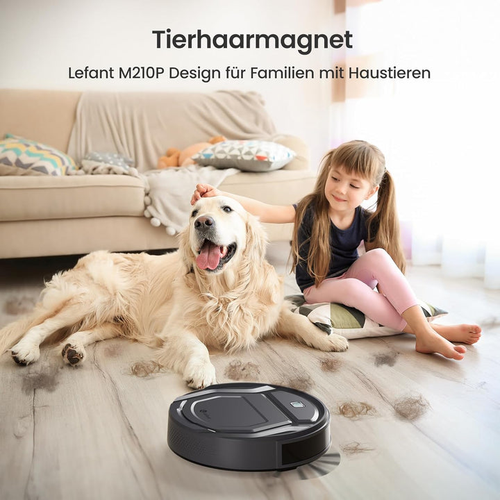 Lefant Saugroboter, Superschlank WLAN Roboterstaubsauger, Kompatibel mit Alexa Sprachsteuerung, Stau