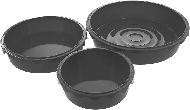 Coolinato 3er Set Silikon Backformen rund 16 cm 20 cm und 26 cm, Grau, Silikonformen zum Backen von