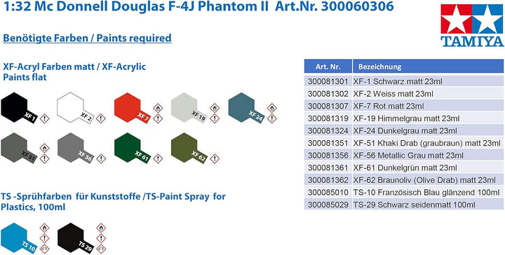 TAMIYA TM60306 300060306 - 1:32 Mc Donnell Douglas F-4J Phantom II Düsenjäger