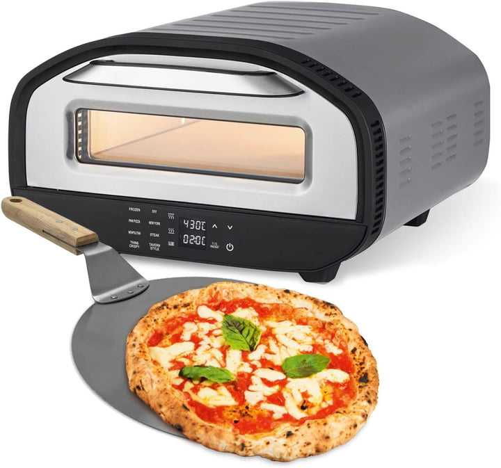 GOURMETmaxx elektrischer Pizzaofen mit Pizzaheber | Touchdisplay, Timerfunktion, 7 Programme & DIY M