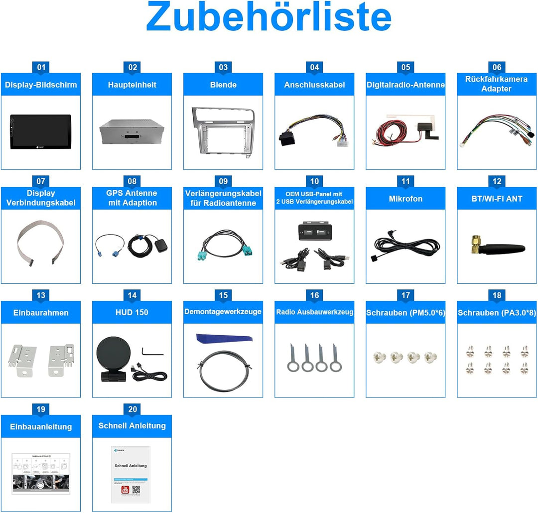 DYNAVIN Android Autoradio Navi für VW Golf 7 Golf VII, mit 4 * 100W DSP Verstärker | DAB+ Radio; Kom