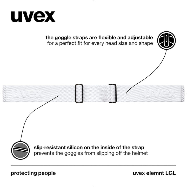 Uvex Unisex Elemnt Lgl Skibrille (1er Pack) Einheitsgrösse white/lasergold lite-clear, Einheitsgröss
