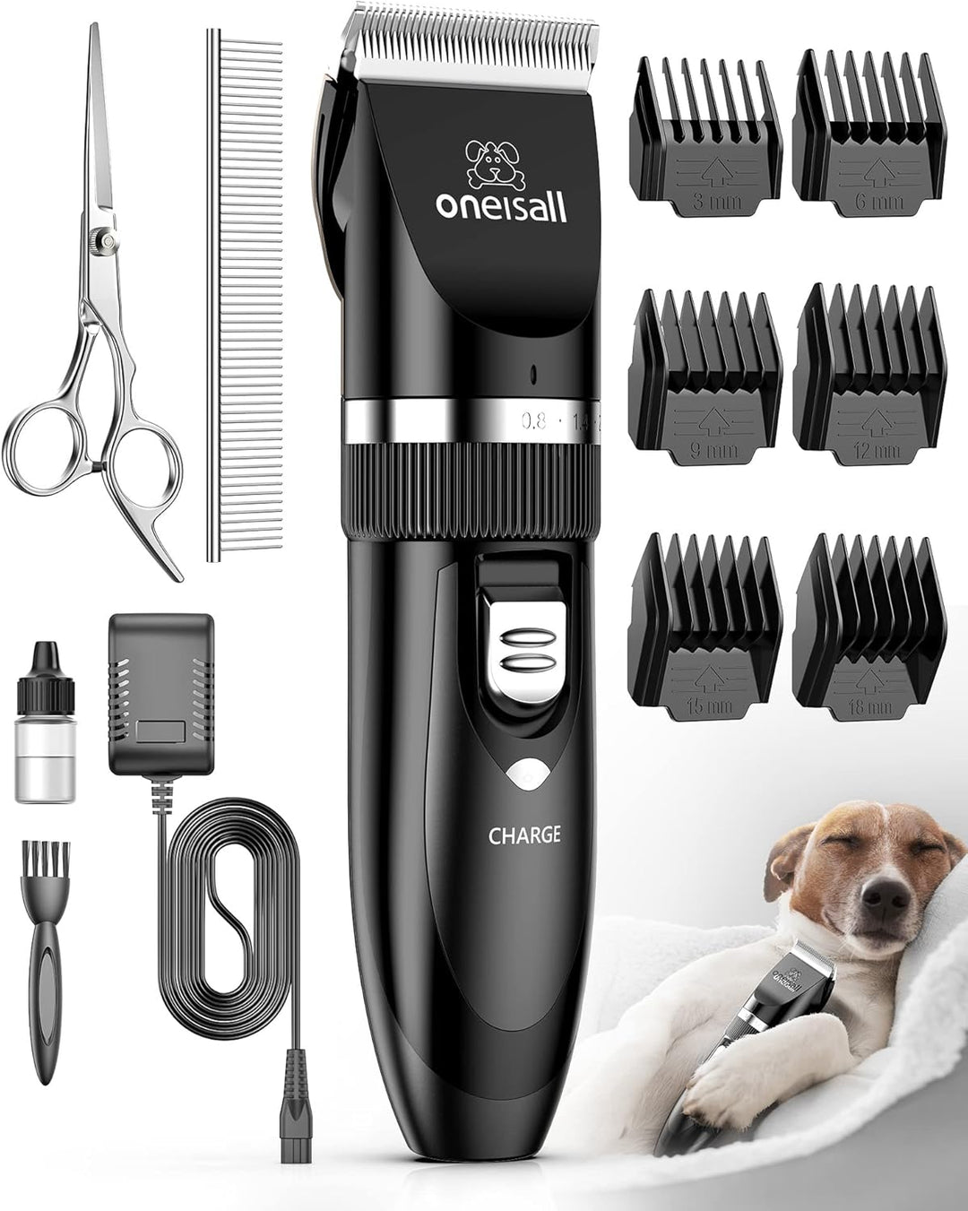 oneisall Leise Hundeschermaschine Profi Schermaschine Hund Katze Tierhaarschneidemaschine Elektrisch