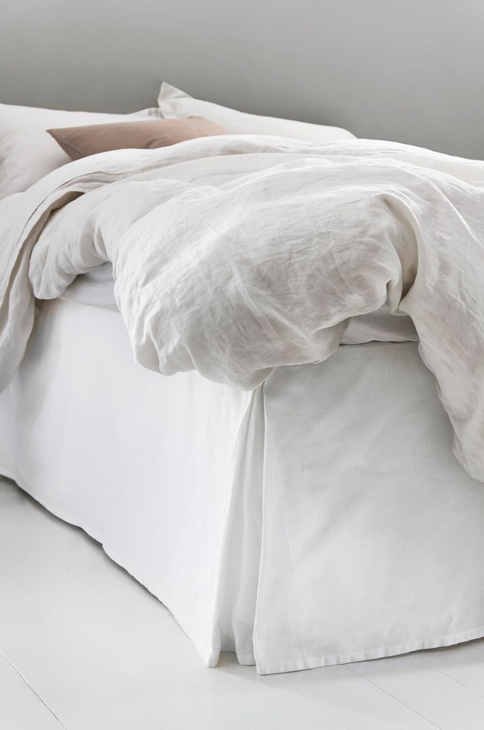 Jotex Colour Betthusse - 100% hochwertige Bio-Baumwolle Bettrock, Höhe 45 cm - Weiss, 120 x 200 cm 1