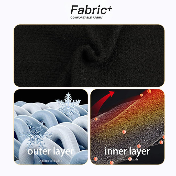 Damen Bommelmütze, Schals, Handschuhe, Set, Thermo, Winter, warm, Strickmütze, Halswärmer und Touchs