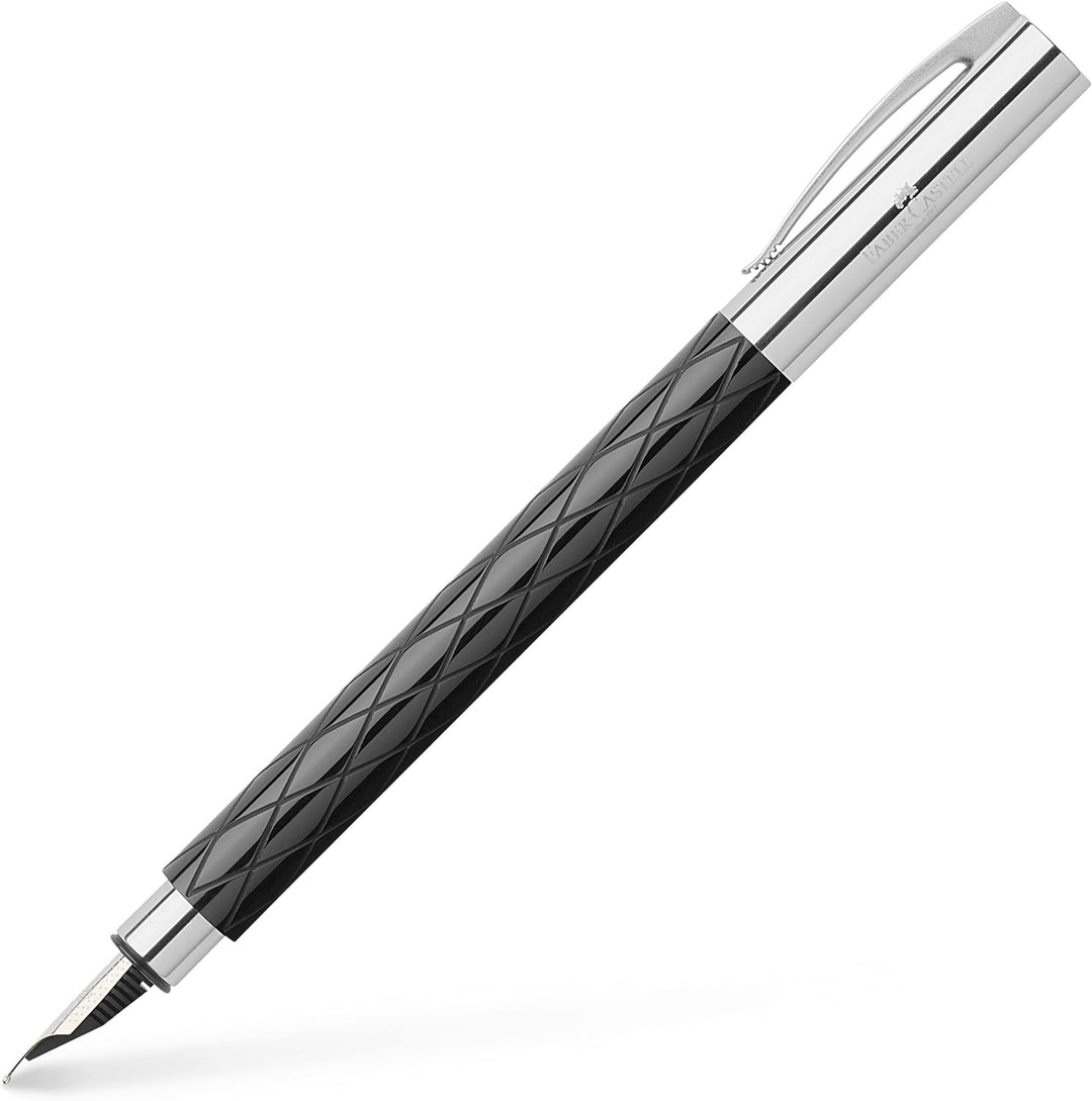 Faber-Castell 148920 - Füllfederhalter AMBITION Edelharz Rhombus, Feder: M, inklusive Geschenkverpac