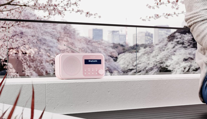 SHARP DR-P420 Portables Digitalradio (DAB/DAB+/FM mit RDS, USB, Bluetooth 5.0, 3,5mm Klinke Wecker-F