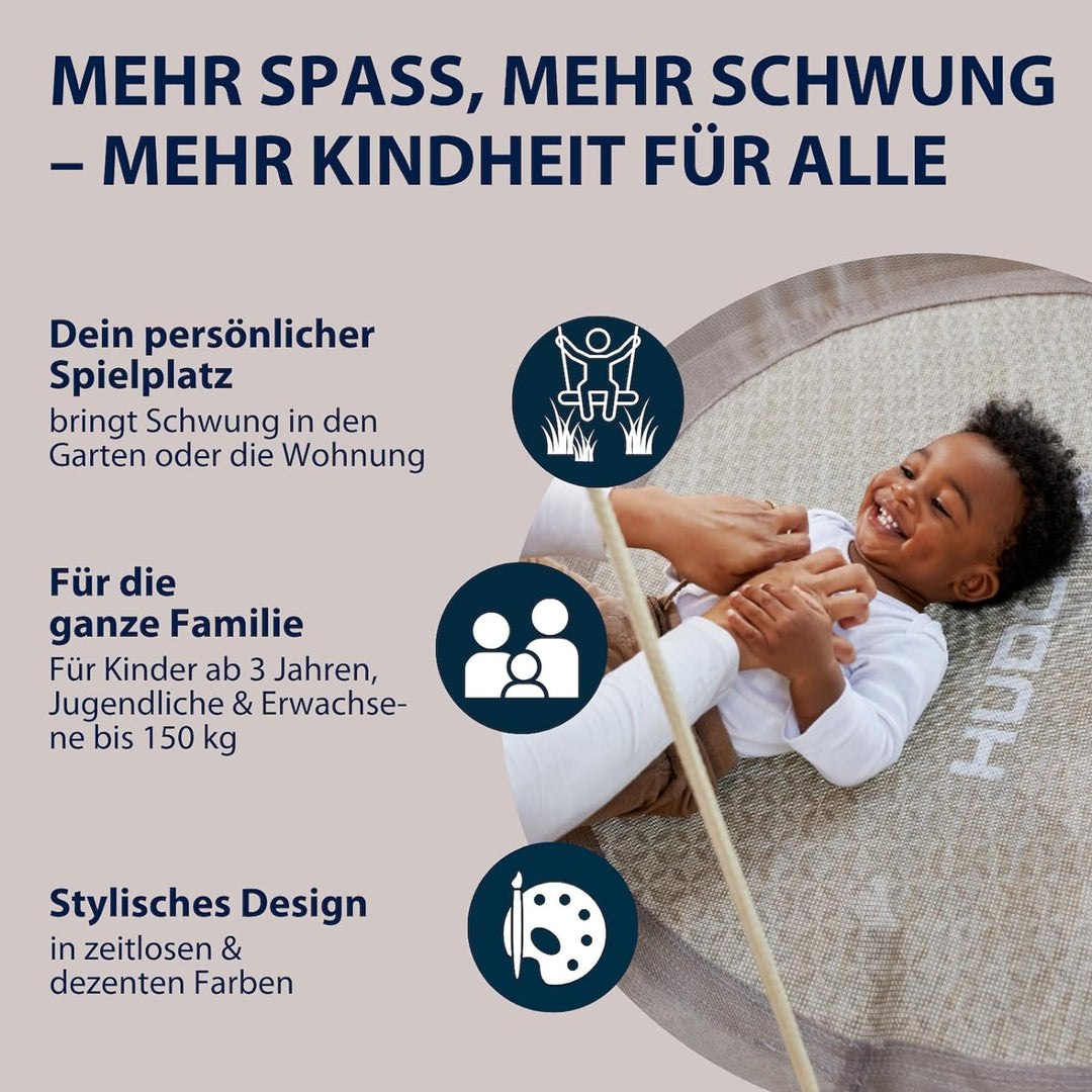 HUDORA Nestschaukel Lounge - Höhenverstellbare Nestschaukel mit 90/110cm Durchmesser für bis zu 150k