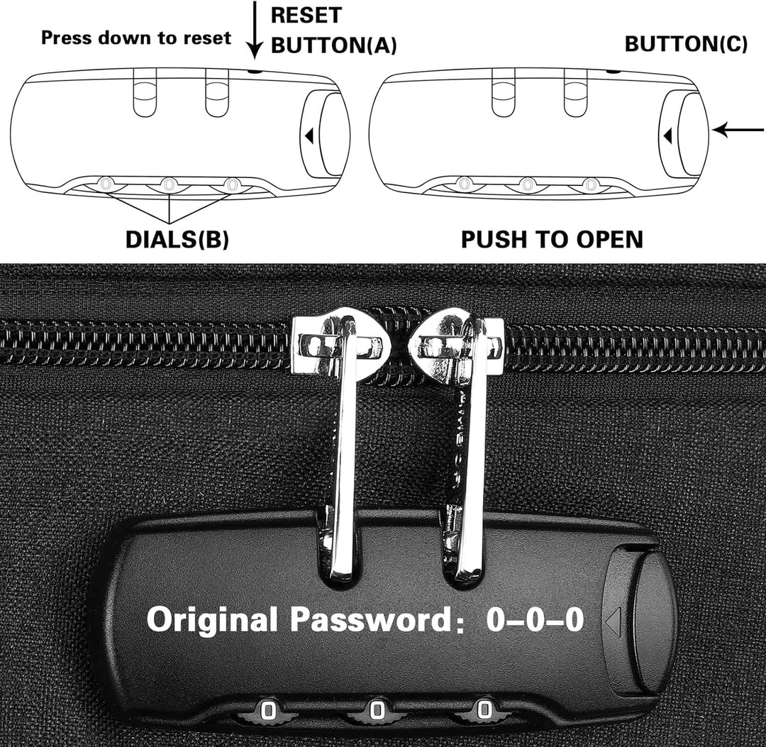 AMBOR Laptop Rucksack Herren mit Passwort Lock Rucksack Damen Anti-Diebstahl Rucksack für 18,4 Zoll