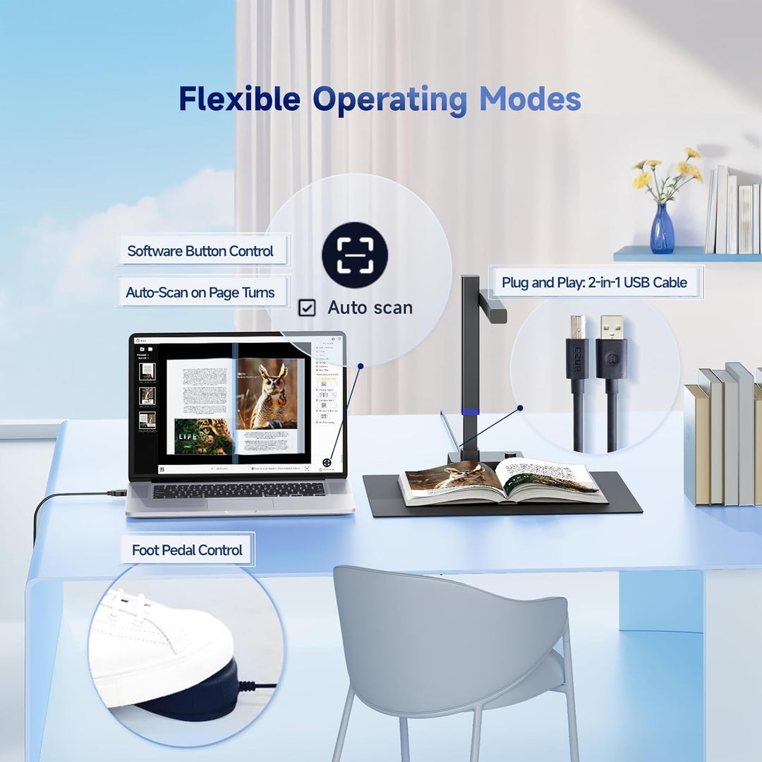 CZUR Shine Ultra Pro 24 MP Tragbarer Dokumentenkamera Faltbarer Dokumentenscanner A3 Buchscanner OCR