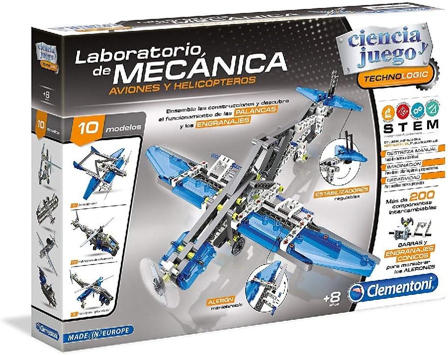 Clementoni - Mechaniker-Labor für Flugzeuge und Helikopter, Mehrfarbig (55160.6) Flugzeuge und Hubsc