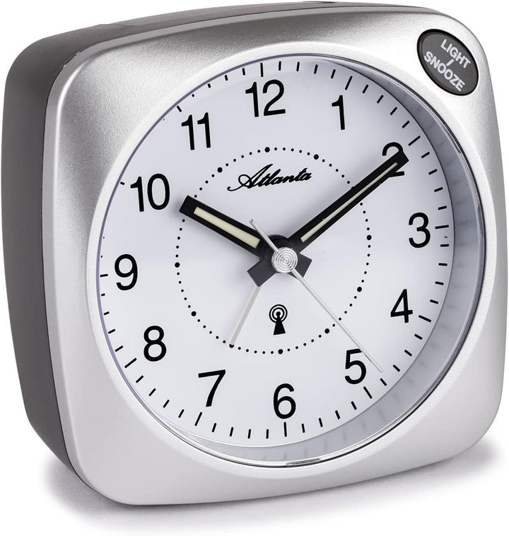 Atlanta Funkwecker mit Licht Snooze Crescendo Analog Silber - 1794/19