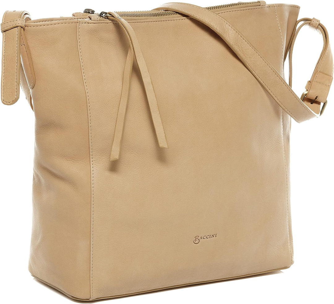 BACCINI Hobo Bag DAISY aus Premium Glatt-Leder I Beuteltasche gross für Damen I Schultertasche handg