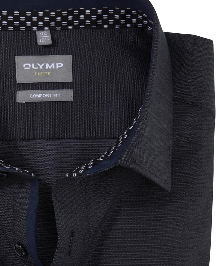 OLYMP Herren Businesshemd Langarm Luxor,Einfarbig,Comfort fit,New Kent 48 Grosse Grössen Graphit 69,