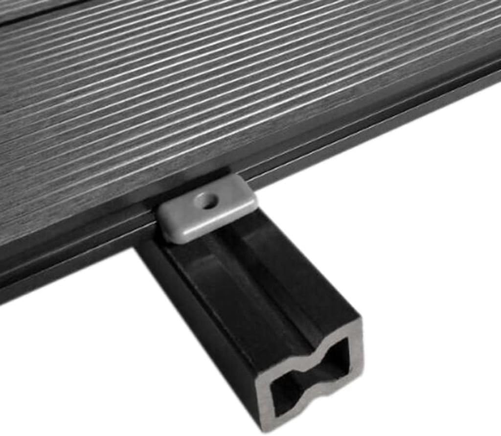 Festnight Terrassenplatten 400 x 15 cm 64er Spar Set für 40m² Grau in Holzoptik für Garten Balkon Bo