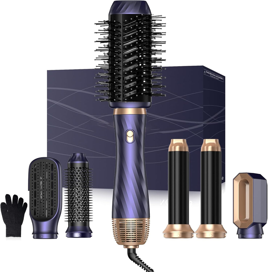 Airstyler Set 6 In 1, Hair Styler Set, Air Styler Mit Rundbürstenföhn, Haarstyler Warmluftbürste, Ai