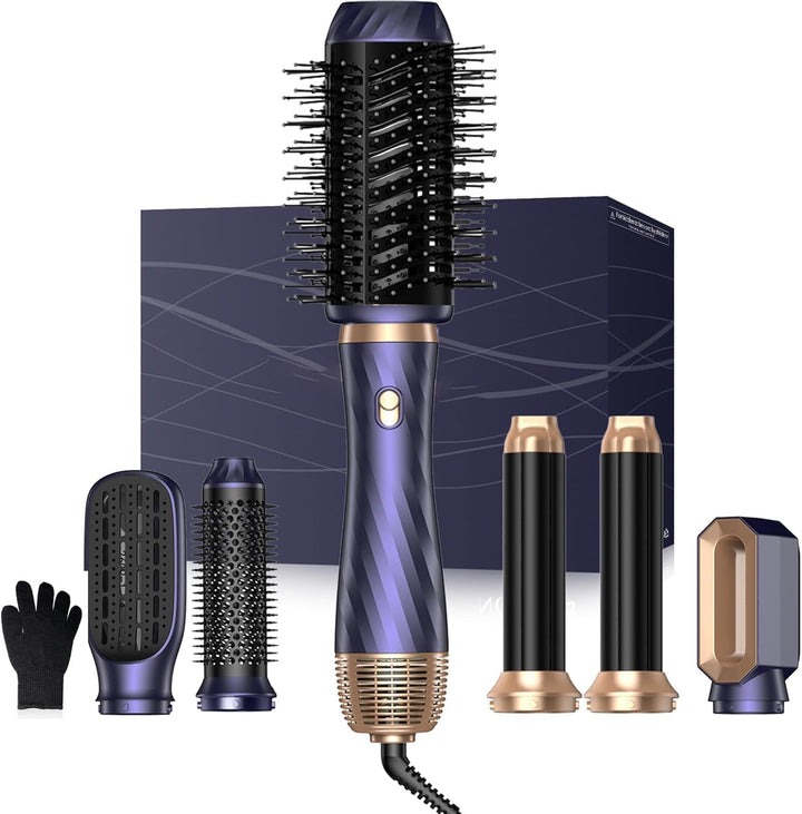 Airstyler Set 6 In 1, Hair Styler Set, Air Styler Mit Rundbürstenföhn, Haarstyler Warmluftbürste, Ai