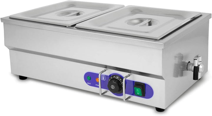 vertes Speisenwärmer Buffetwärmer Wärmebehälter Für Speisen Elektrisch 1500W aus Edelstahl (Inkl 2X