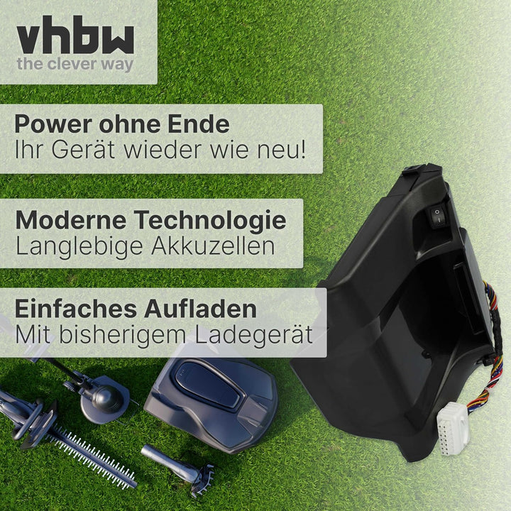 vhbw Akku kompatibel mit Robomow Premium RC302, RC304, RC304u, RC306, RC308, RC308u, RC312, RC312u R