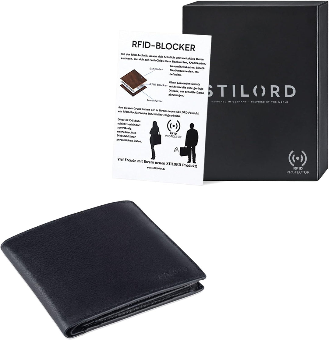 STILORD 'Lewis' Leder Portemonnaie Herren RFID Schutz Geldbörse für Männer viele Karten Fächern Brie