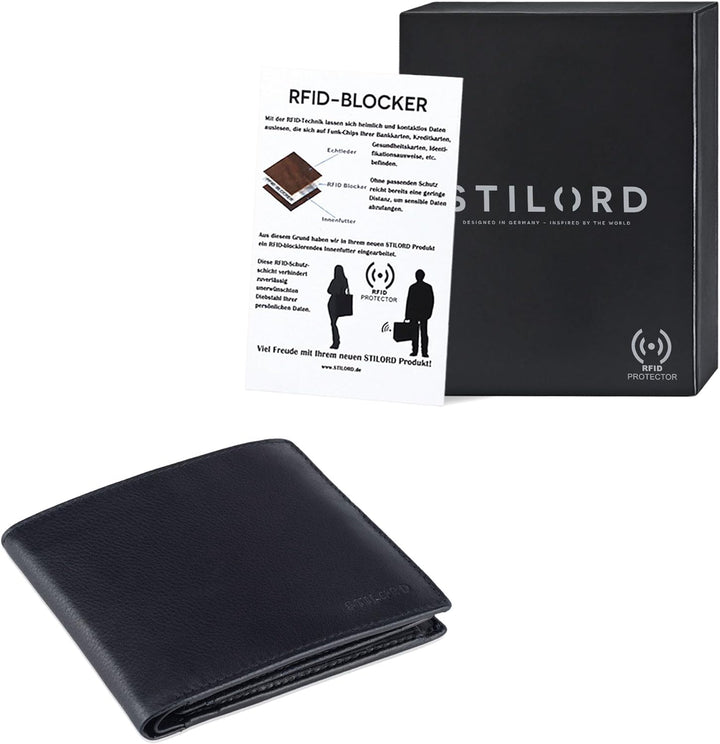 STILORD 'Lewis' Leder Portemonnaie Herren RFID Schutz Geldbörse für Männer viele Karten Fächern Brie