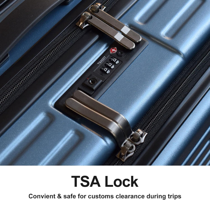 TydeCkare Handgepäck Koffer mit Laptoptasche mit Frontöffnung, 20 Zoll ABS+PC Leicht Hartschalenkoff