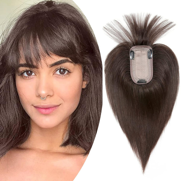 Clip in Extensions Echthaar Topper Extensions Echthaar Haarteile Echthaar Glatt Toupet Haarverdickun
