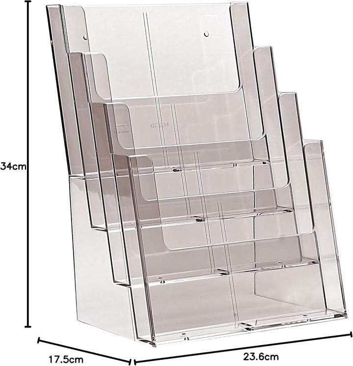 Taymar, Vierstufiger Präsentationsständer für A4/DL Prospekte 1 Stück farblos, 1 Stück