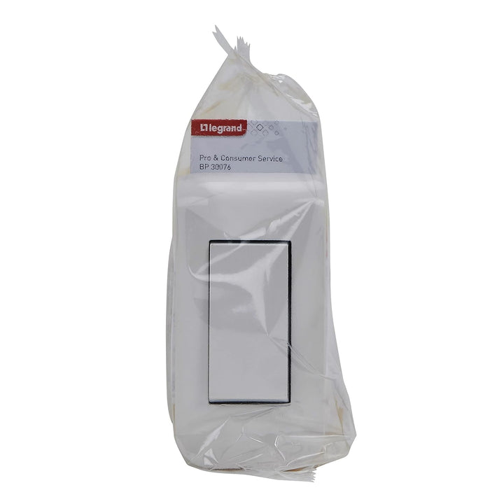 Legrand 200076 Set mit Schalter, einfach oder hin und her, schmal, mit Platte und Einbaubox, 10 A, 1