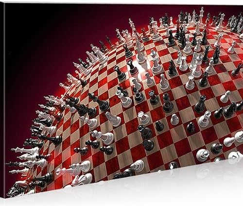 islandburner Bild Bilder auf Leinwand Chess V2 1p Schach XXL Poster Leinwandbild Wandbild Dekoartike