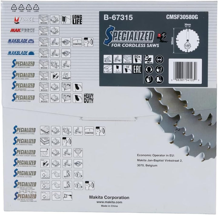 Makita Specialized Saegeblatt, 305 x 30 mm, 80Z, B-33342
