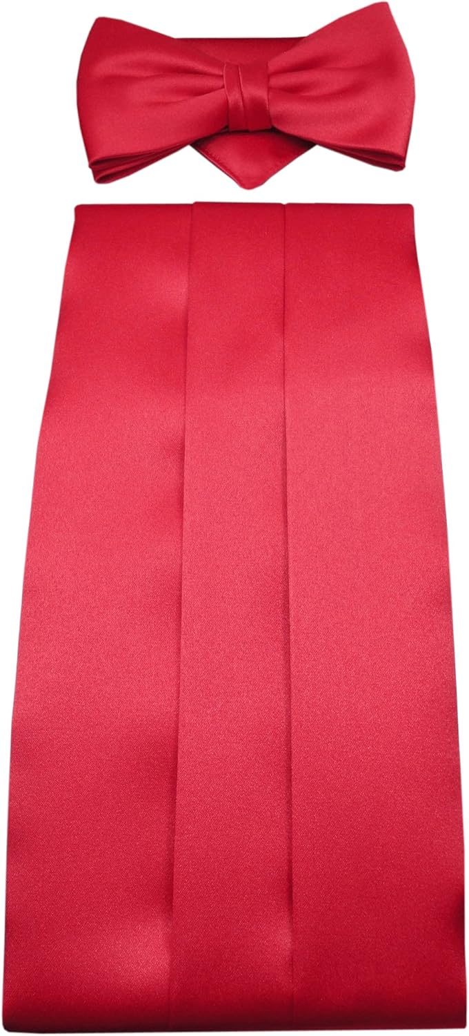 TigerTie Kummerbund Einstecktuch Fliege in verschiedenen Farben - Schärpe Leibbinde Rot, Rot