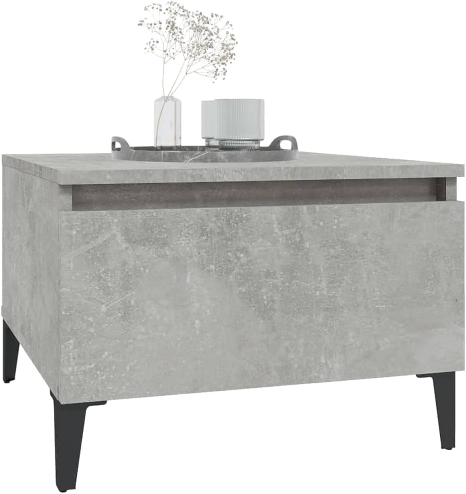 FIRBNUS Beistelltische 2 STK. Betongrau Beistelltisch Sofa Beistelltisch mit Schublade Beistelltisch