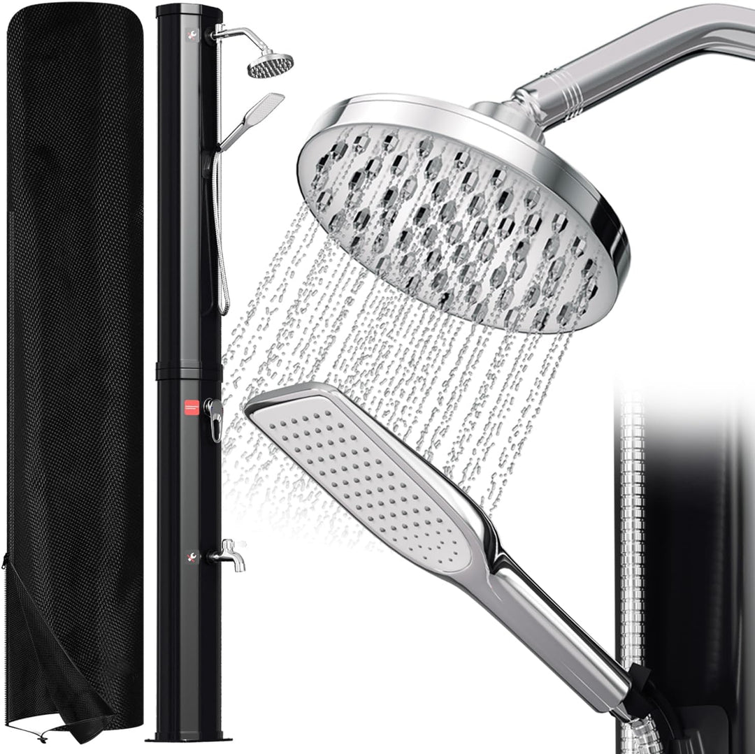 Ansobea Solardusche 40 Liter Solar Gartendusche Inkl Schutzhaube und handbrause, schwenkbarer Duschk