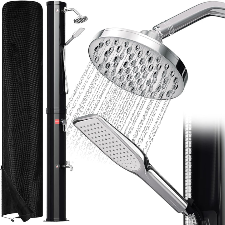 Ansobea Solardusche 40 Liter Solar Gartendusche Inkl Schutzhaube und handbrause, schwenkbarer Duschk