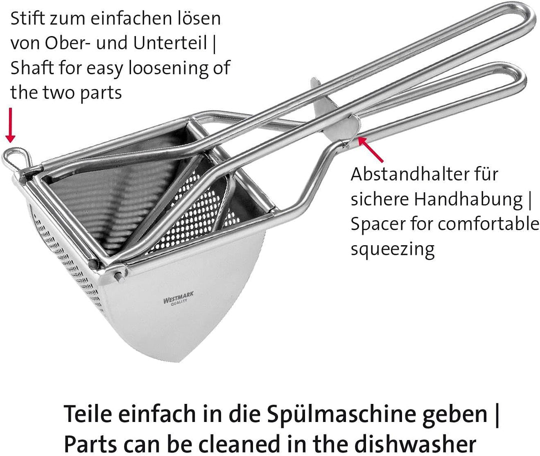 Westmark Kartoffelpresse und Sparschäler, 2tlg. Set, Rostfreier Edelstahl/Stahl, Triangel, Famos, Si