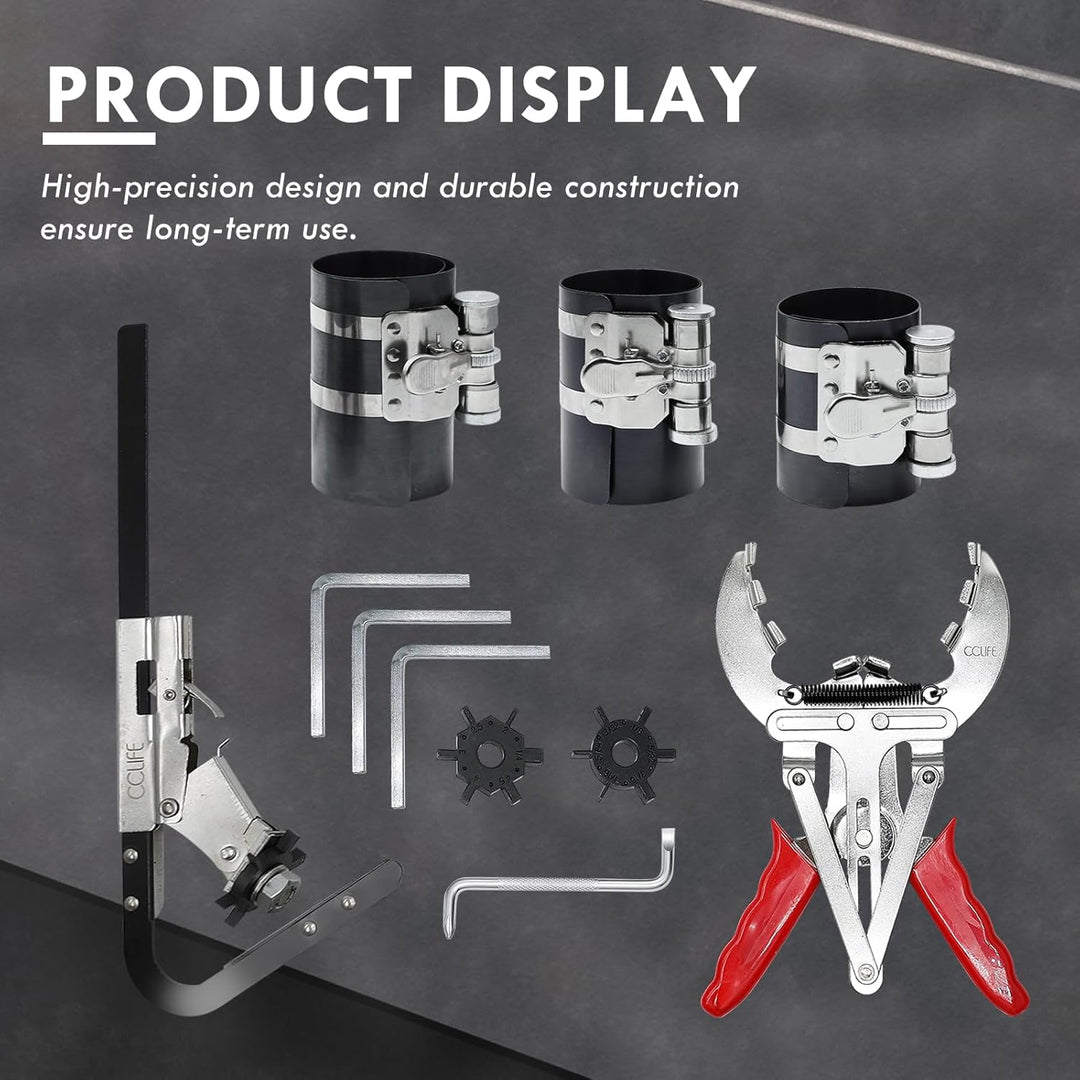 CCLIFE Kolbenringspannband Satz Kolbenring Spannband Kolben Ring Zange Werkzeug Satz