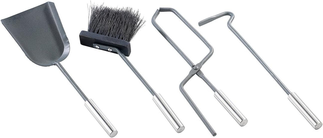 Carlo Milano Ofenbesteck: Kompaktes Mini-Kaminbesteck im Ständer, 5-teilig (Kaminset, Kaminwerkzeug,