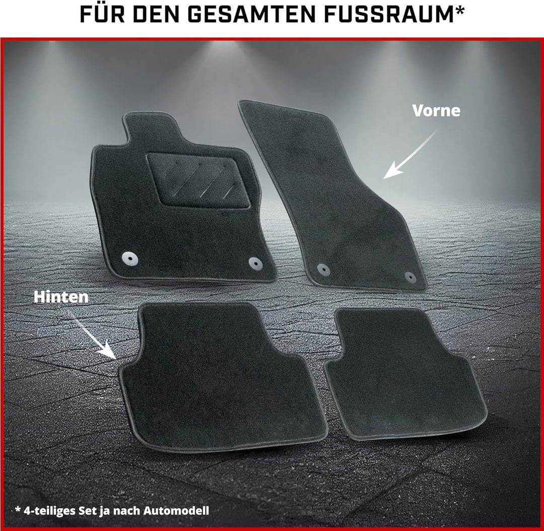 WALSER Auto Teppiche kompatibel mit FIAT 500X 09/2014-Heute, 100% passgenaue Auto Fussmatten Made in