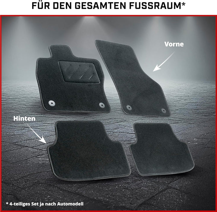 WALSER Auto Teppiche kompatibel mit FIAT 500X 09/2014-Heute, 100% passgenaue Auto Fussmatten Made in