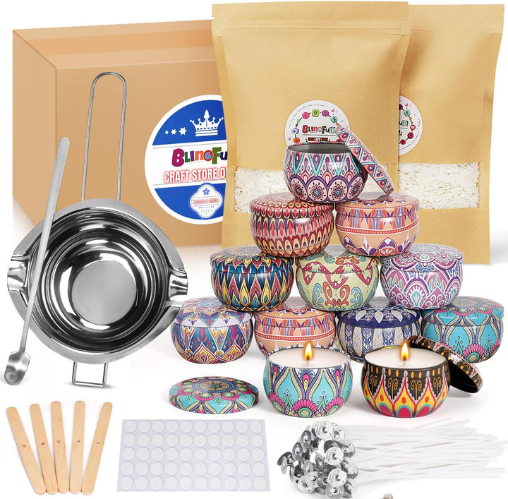 Kerzenherstellungs-Set Sojawachs-Anfängerset mit natürlichem Sojawachs, DIY-Kerzenzubehör, einschlie