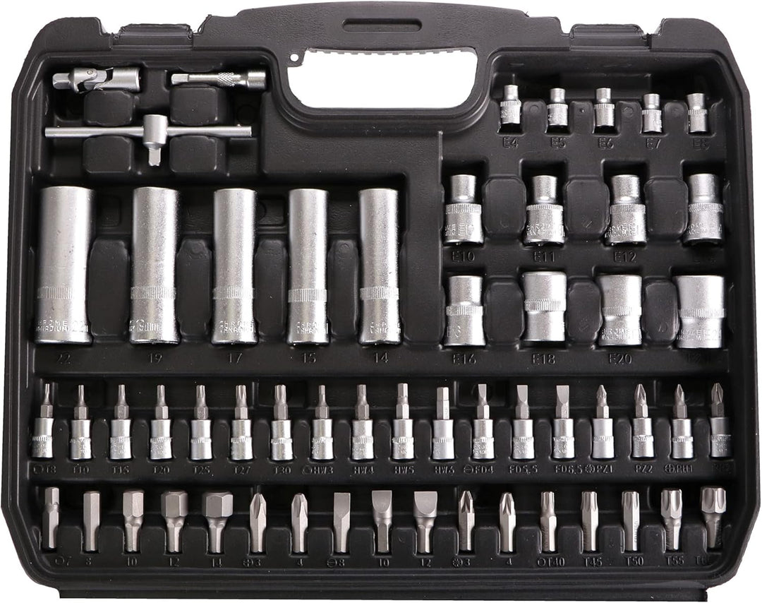 SIXTOL TOOL SET 108 Gola-Set im Koffer | 1/4" & 1/2" Ratsche | Metallverschluss 108 Gola set, 108 Go