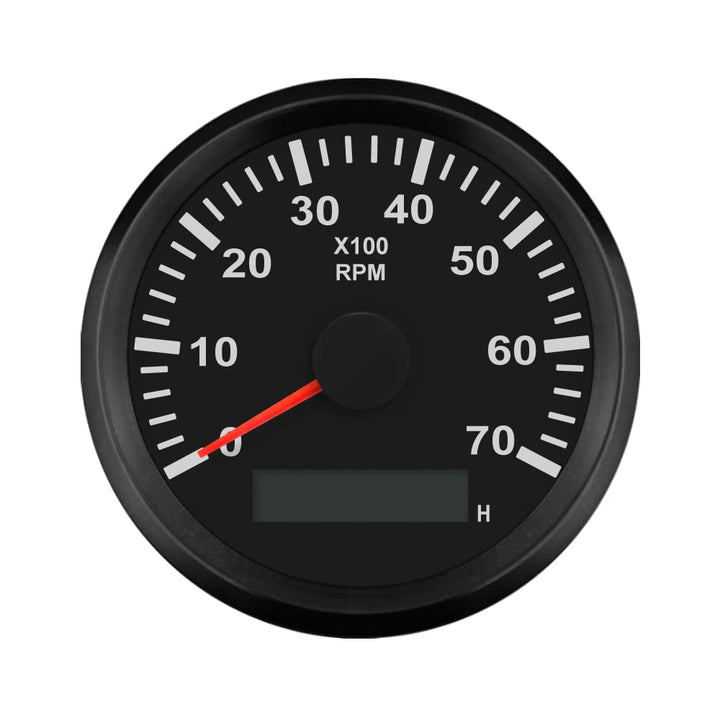 ELING Drehzahlmesser Drehzahlmesser Mit Betriebsstundenzähler Für Auto Lkw Boot Yacht 0-7000RPM 85mm