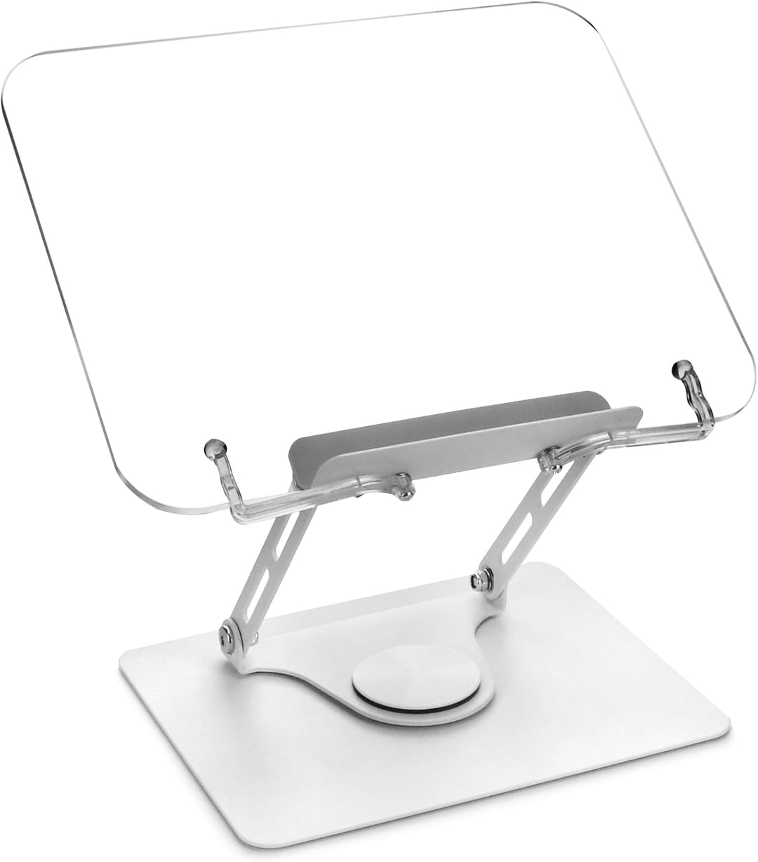 QWORK® Faltbarer Lesen Buchständer aus Acryl mit Höhenverstellbarer und 360° Drehbarer Basis, Tragba
